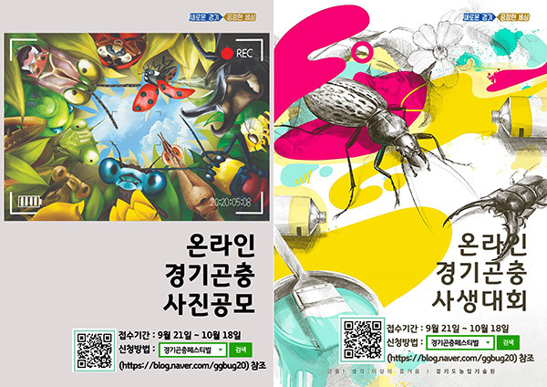 ‘경기곤충사생대회’와 ‘경기곤충사진’ 공모전 포스터.ⓒ경기타임스